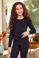 Παιδική κοριτσίστικη μακρυμάνικη ισοθερμική μπλούζα μαύρο χρώμα 