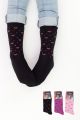Κοριτσίστικες παιδικές κάλτσες με καρδιές μαύρο μωβ ροζ