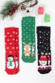 Γυναικείες χριστουγεννιάτικες κάλτσες πετσετέ Design SNOW 3 ζευγάρια
