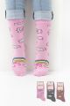 Κοριτσίστικες παιδικές κάλτσες με σύννεφα γκρι ανοιχτό μωβ ροζ