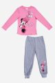 Χειμωνιάτικη πιτζάμα κοριτσίστικη Disney σχέδιο minnie mouse ροζ γκρι 