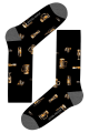 Ανδρικές Fashion Κάλτσες John Frank BEER&WINE Μαύρες Βαμβακερές
