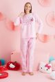 Γυναικεία Πιτζάμα φλις ροζ χρώμα hello kitty σχέδιο