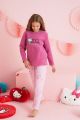 Κοριτσίστικη Πιτζάμα φλις φούξια χρώμα hello kitty σχέδιο