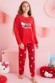  Κοριτσίστικη Πιτζάμα με σχέδιο hello kitty μαμά και κόρη κόκκινη