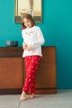 Παιδική Κοριτσίστικη χειμωνιάτικη πιτζάμα φλις κόκκινο άσπρο