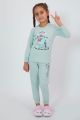 Παιδική πιτζάμα για κορίτσι χειμωνιάτικη μονόκερο βαμβακερή γαλάζια