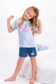 Καλοκαιρινή κοριτσίστικη παιδική πιτζάμα γαλάζιο χρώμα με φαλαινίτσα 