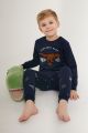 Παιδική χειμωνιάτικη πιτζάμα για αγόρι δεινόσαυρο σκούρο μπλε βαμβακερή