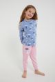 Χειμωνιάτικη παιδική πιτζάμα για κορίτσι ροζ και γαλάζιο χρώμα 