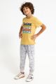 Καλοκαιρινή αγορίστικη παιδική πιτζάμα με σχέδιο καρχαρία κίτρινη