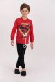 Αγορίστικη παιδική χειμωνιάτικη πιτζάμα βαμβακερή Superman κόκκινο μαύρο 
