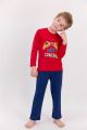 Αγορίστικη παιδική χειμωνιάτικη πιτζάμα βαμβακερή κόκκινο μπλε παιχνίδι