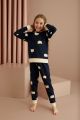 Κοριτσίστικη παιδική χειμωνιάτικη πιτζάμα βαμβακερή με αρκουδάκια σκούρη μπλε 