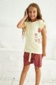 Καλοκαιρινή κοριτσίστικη παιδική πιτζάμα με καρό σορτσάκι βαμβακερή