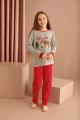 Κοριτσίστικη παιδική χειμωνιάτικη πιτζάμα χριστουγεννιάτικη κόκκινη χιονονιφάδες 