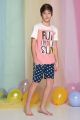 Καλοκαιρινή αγορίστικη εφηβική πιτζάμα με αστέρια βαμβακερή