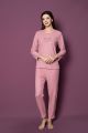 Γυναικεία πιτζάμα χειμωνιάτικη ύφασμα ριπ βαμβακερή ροζ