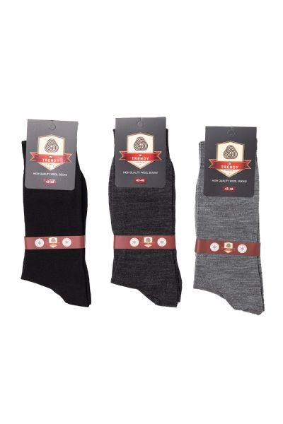 Ανδρικές Κάλτσες μάλλινες Trendy Chap τριαδα γκρι ανθρακι μαυρο