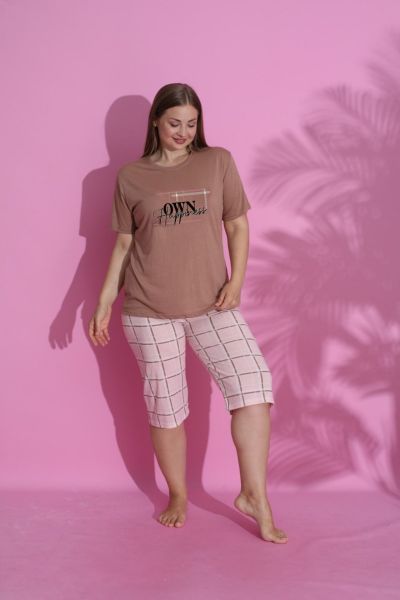 Πιτζάμα Plus Size Κάπρι 