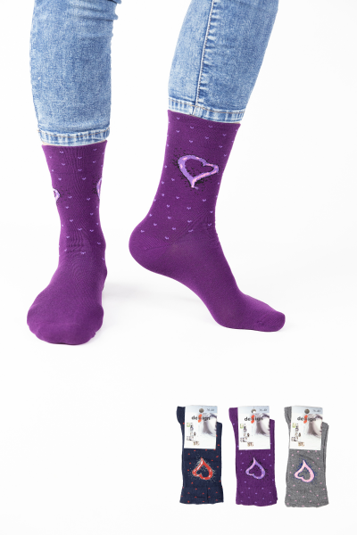 Γυναικείες Casual Κάλτσες Design DARK TATTOO 3 ζευγάρια Βαμβακερές
