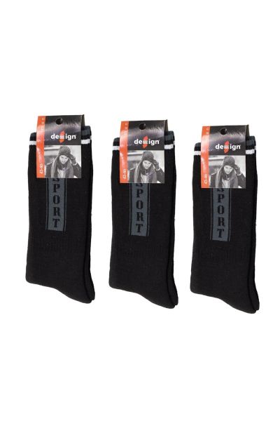 Ανδρικές Αθλητικές κάλτσες Design Mark τριαδα μαυρο πετσετε