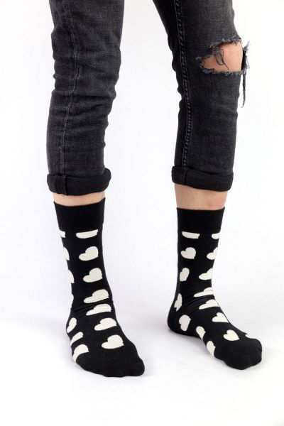 Ανδρικές - Εφηβικές Fashion Κάλτσες Crazy Socks BLACK HEART