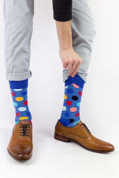 Ανδρικές - Εφηβικές Fashion Κάλτσες Crazy Socks BLUE DOTS
