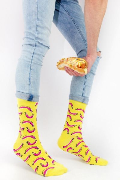 Ανδρικές - Εφηβικές Fashion Κάλτσες Crazy Socks HOT DOG