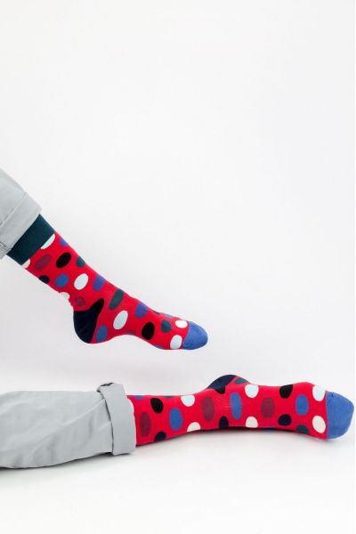 Ανδρικές - Εφηβικές Fashion Κάλτσες Crazy Socks RED DOTS