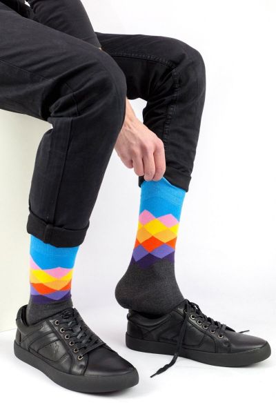 Ανδρικές - Εφηβικές Fashion Κάλτσες Crazy Socks RHOMBUS I