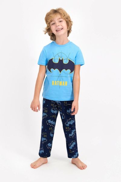 Καλοκαιρινή αγορίστικη παιδική πιτζάμα BATMAN βαμβακερή γαλάζια