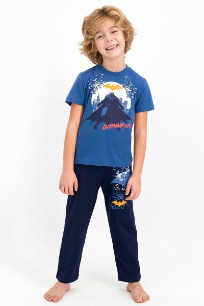 Καλοκαιρινή αγορίστικη παιδική πιτζάμα GOTHAM μπλε βαμβακερή