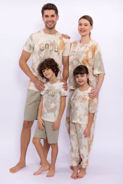 Καλοκαιρινή πιτζάμα για όλη την οικογένεια tie dye σχέδιο