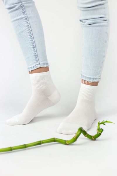 Γυναικείες ημίκοντες κάλτσες Bamboo  Design TOTAL WHITE W 3 ζευγάρια