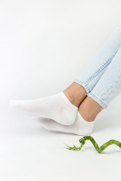 Γυναικείες κάλτσες σοσόνια Bamboo Design WHITE 3 ζευγάρια