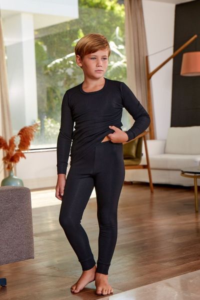 Παιδικό αγορίστικο μακρυμάνικο ισοθερμικό μπλούζα μαύρο χρώμα 