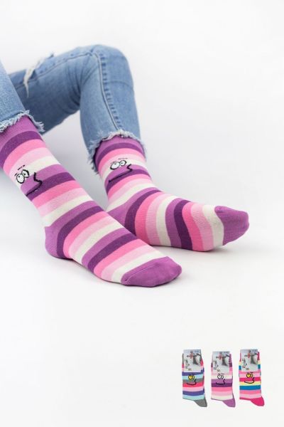 Γυναικείες casual κάλτσες  Design FACES I 3 ζευγάρια
