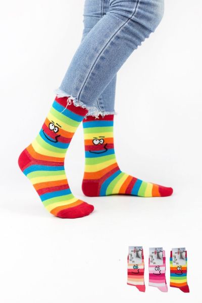 Γυναικείες casual κάλτσες Design FACES II 3 ζευγάρια