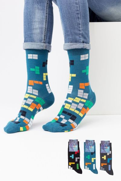 Ανδρικές Casual Κάλτσες Design TETRIS I 3 ζευγάρια