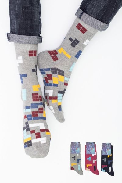 Ανδρικές Casual Κάλτσες Design TETRIS II 3 ζευγάρια