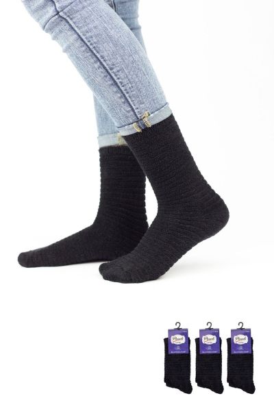 Γυναικείες casual κάλτσες Pamela BAMBOO BLACK 3 ζευγάρια