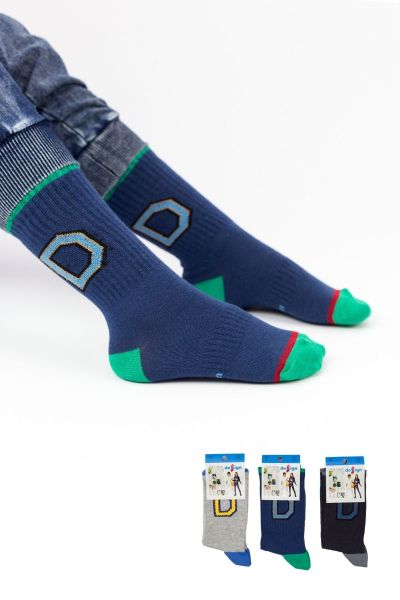 Αγορίστικες παιδικές κάλτσες 3 ζευγάρια με σχέδιο D
