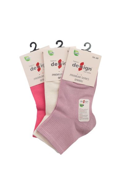 Γυναικείες ημίκοντες κάλτσες  Design BEIGE W 3 ζευγάρια