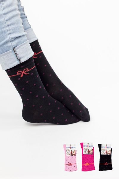 Κοριτσίστικες παιδικές κάλτσες 3 ζευγάρια βούλες χρώματα