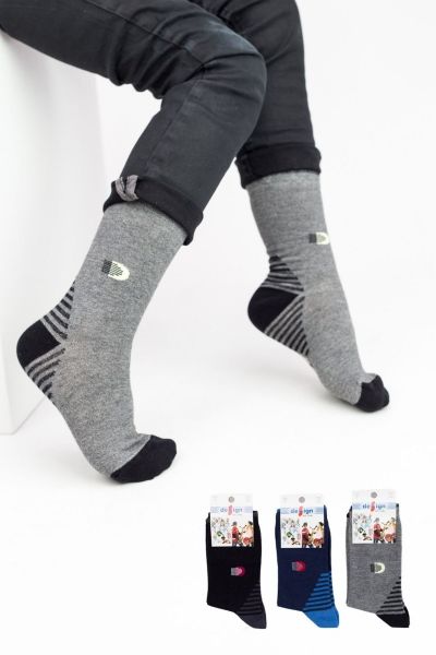 Παιδικές κάλτσες για αγόρι 3 ζευγάρια με σχέδιο γράμμα