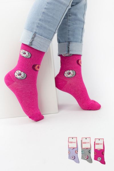 Κοριτσίστικες παιδικές κάλτσες 3 ζευγάρια ντόνατς χρώματα