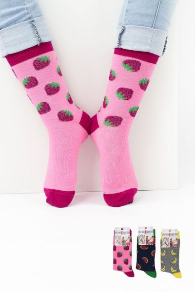 Κοριτσίστικες Παιδικές κάλτσες με φρούτα 3 ζευγάρια πολύχρωμα