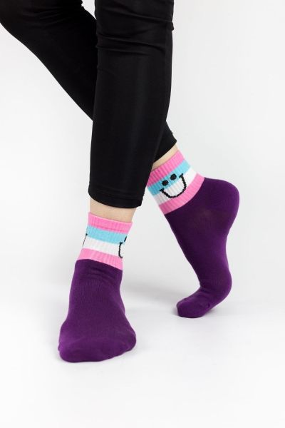Γυναικείες Ημίκοντες Κάλτσες Design HAPPY 3 ζευγάρια