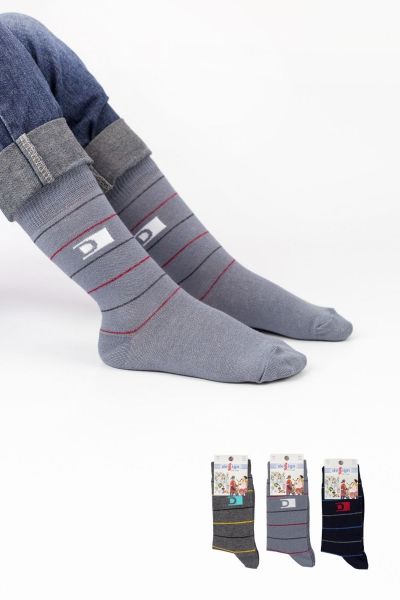 Αγορίστικες παιδικές κάλτσες 3 ζευγάρια με ρίγες πολύχρωμες

